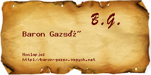Baron Gazsó névjegykártya